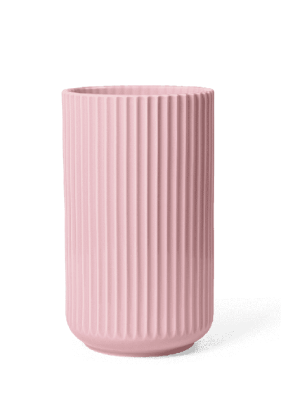 „Lyngby Porcelaen“ porceliano vaza, 25 cm aukščio, rožinės spalvos
